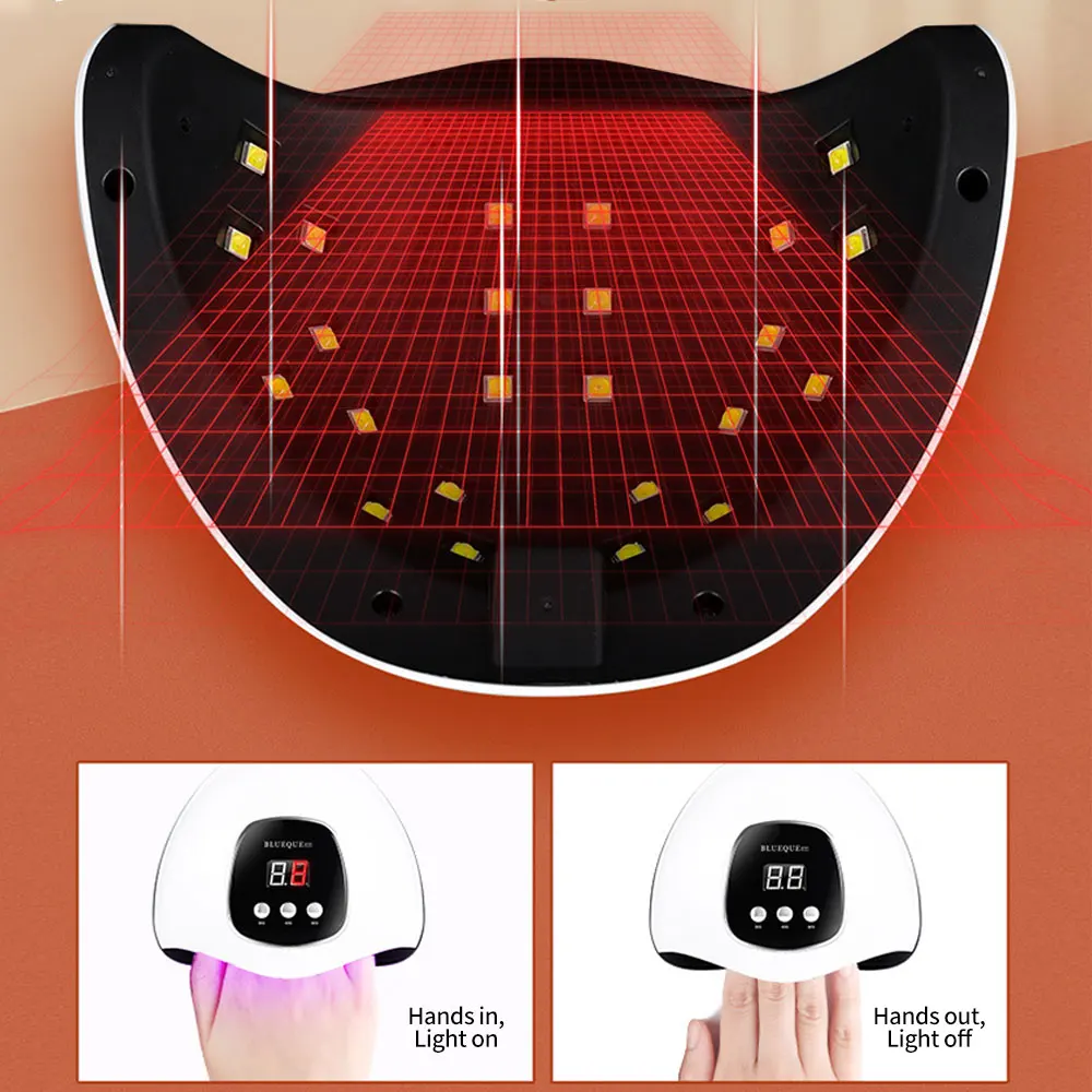 Лампа УФ/LED для сушки гель-лака ногтей 48 Вт
