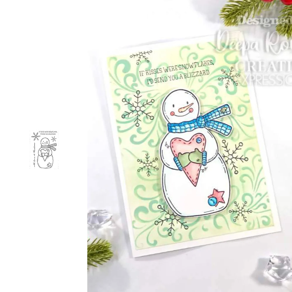 

New Arrival Christmas Winter Snowman Kisses Silicone Stamps Diy Scrapbook Diary Decoration Embossed Paper Card Album Craft 2022