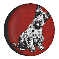 scottish terrier spare tire cover for grand cherokee jeep suv camper scottie dog car wheel protector covers 14 15 16 17 inch