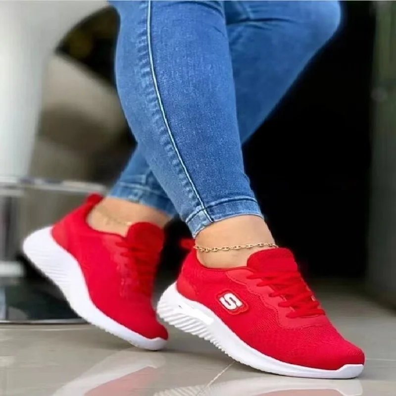 

Sneakers Women's Shoes Spring and Autumn New Mesh Breathable Shoes Ladies Casual Shoes Outdoor Wedge Heel Thick Sole Sneakers