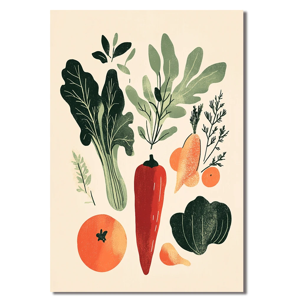Печать на холсте &quotОвощная иллюстрация&quot DEWPRINT