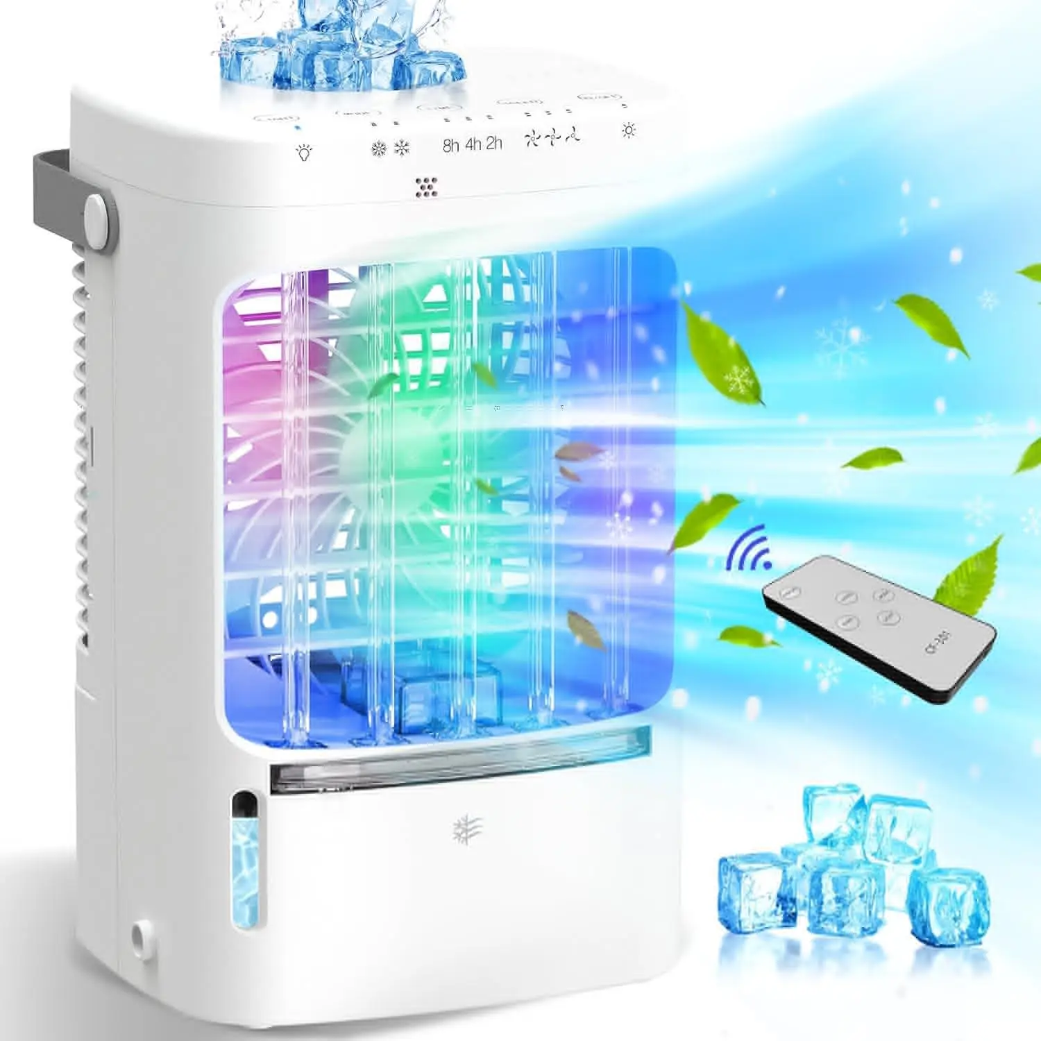 

Вентилятор кондиционера, 3-скоростной Испарительный воздухоохладитель с пультом дистанционного управления, многоугольный Регулируемый ветер, легкий, тихий, минимальное количество