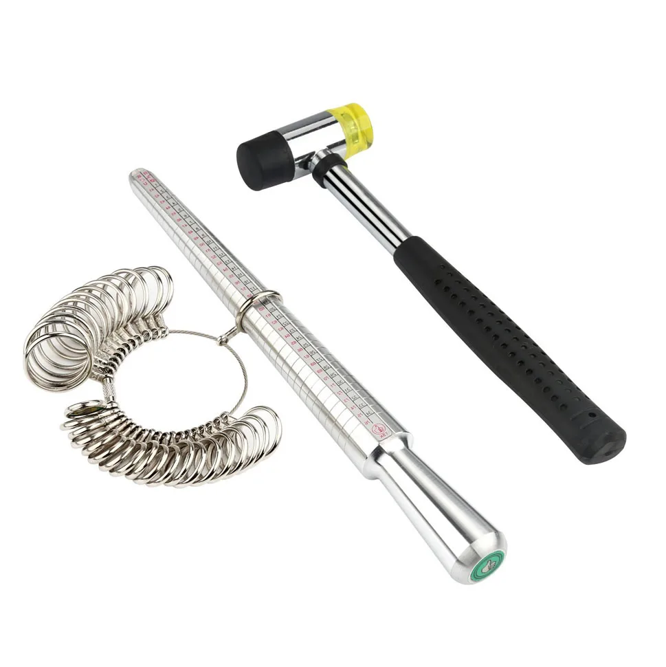 

Металлическое кольцо, алюминиевое кольцо Sizer, резиновый молоток, молоток, ручной молоток, набор измерительных инструментов для ювелирных из...