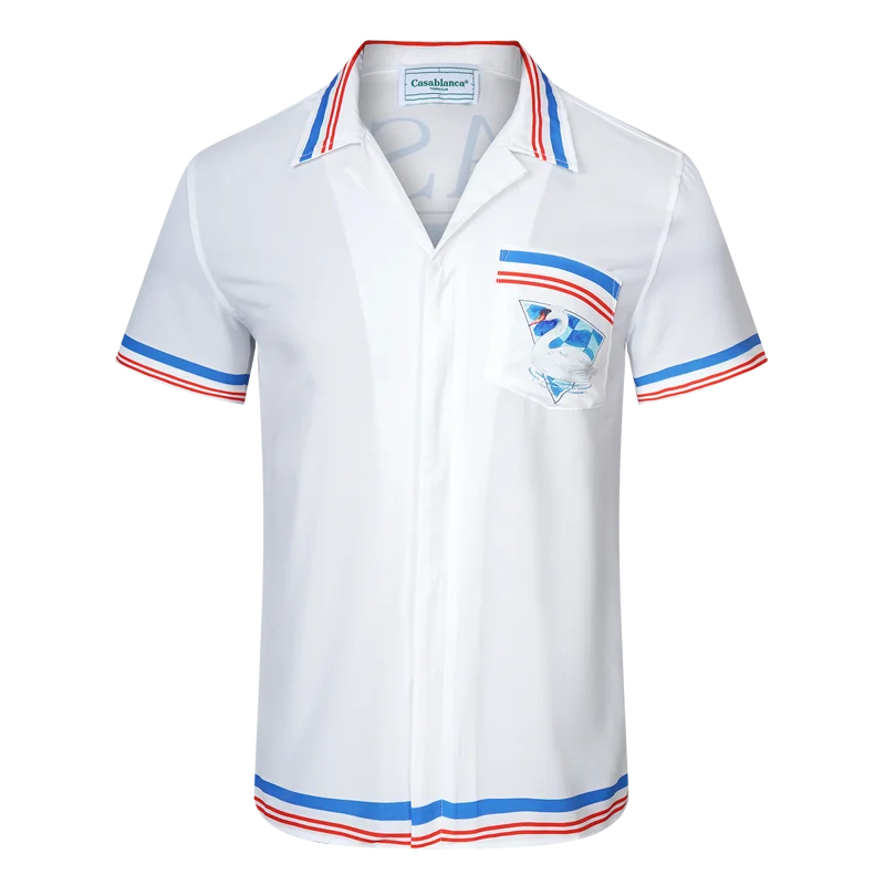 Multi Versions Casablanca Mesh Shorts Shirts Thin Silk Fabric Set Summer Men Women Hawaiian Beach Surf Club Suit