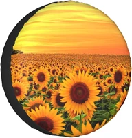 spare tire cover universal portable tires cover sunflower sunlight car tire cover wheel protector weatherproof and dust