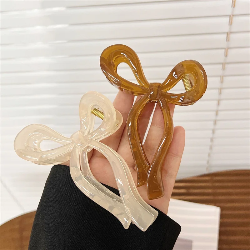 

Temperament Small Fresh Jelly Texture Acrylic Hair Clip Grasp Clip Urban Lady Wind Bow Coil Hair Clip Korean Hair Accessories