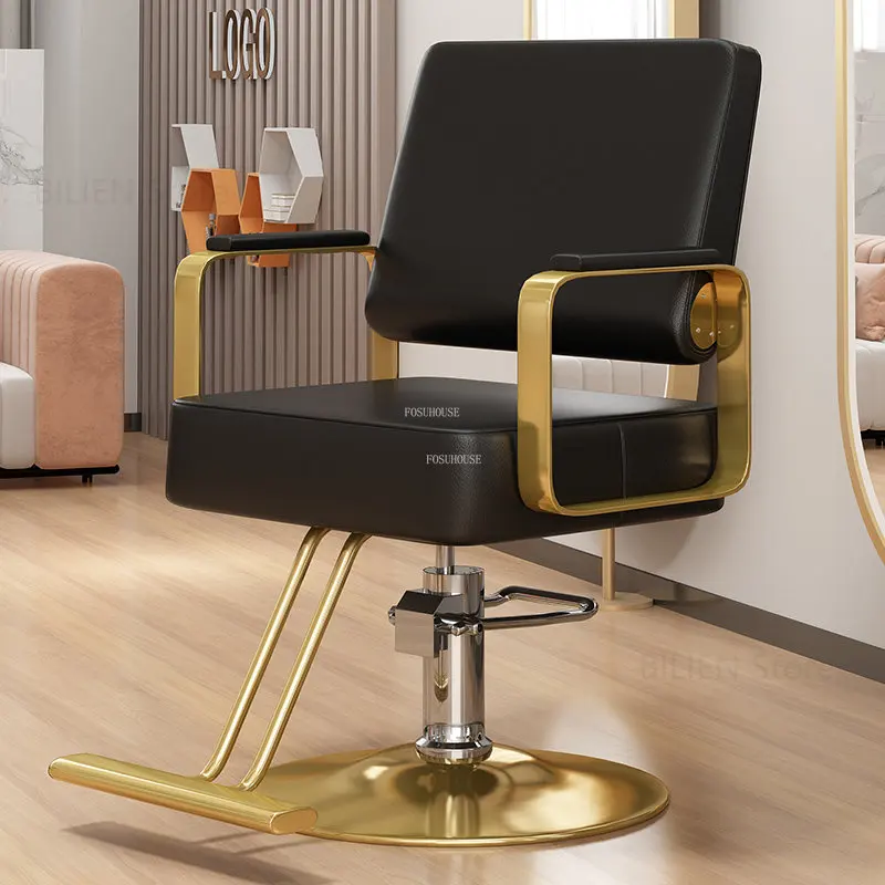 

Light Luxury Metal Barber Chairs Professional Modern Beauty Barber Chairs Ironing Shaving Lift Silla De Escritorio Furniture