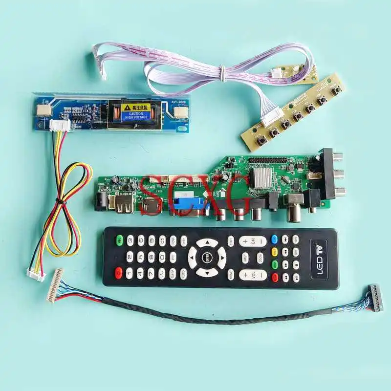 

Fit LM150X06 LM150X07 LM150X08 DVB Digital Screen Controller Board 2-CCFL 15" HDMI-Compatible VGA AV RF Kit 20 Pin LVDS 1024*768