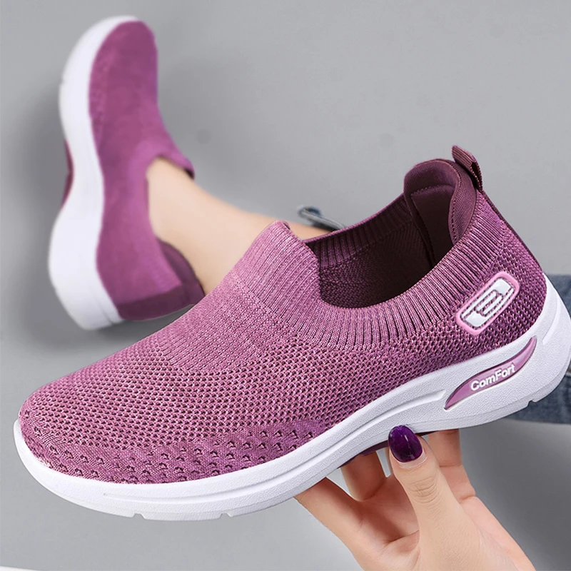 

Flats Mesh Sneakers Women Sport Shoes 2023 Spring New Fashion Breathable Loafers Casual Shoes Soft Running Walking Zapatos Femme