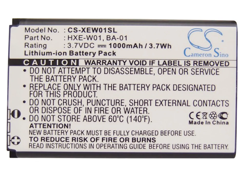 

Cameron Sino 1000mA Battery for Adaptec BT74R, BT77 HXE-W01