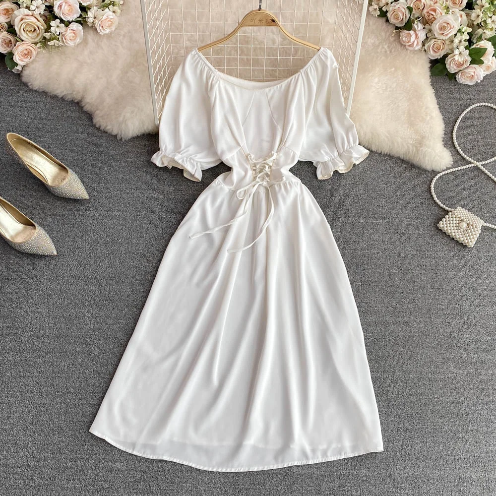 

Летнее платье в стиле Хепберн с квадратным вырезом, женское тонкое ТРАПЕЦИЕВИДНОЕ ПЛАТЬЕ с пузырьками и коротким рукавом, женские новые фра...