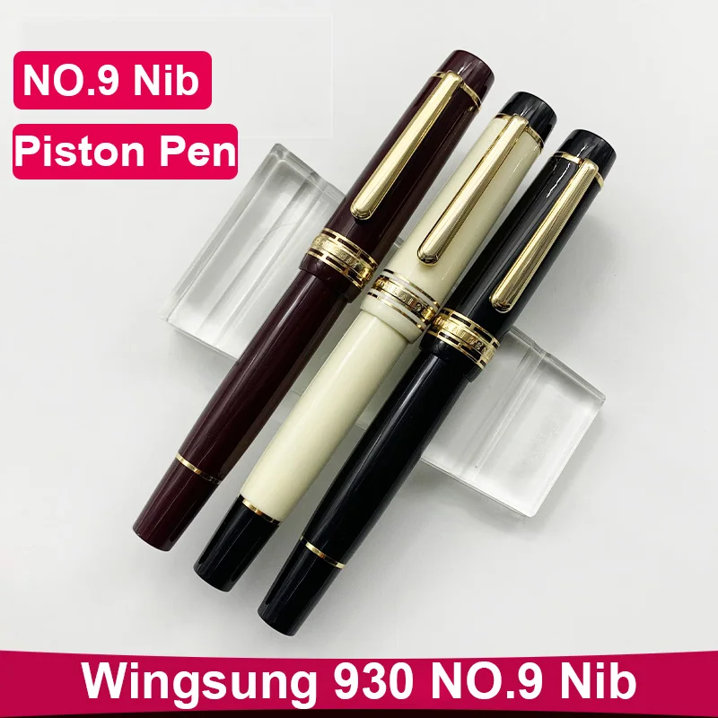 Фото С гаечным ключом! WingSung, большая перьевая ручка с полимерным поршнем 930, перо Iraurita, золотой/серебряный зажим, подарочная ручка для деловых студентов №3