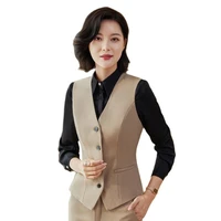 womens suit 2 piece slim pants vest business workwear formal office whole suit solid color