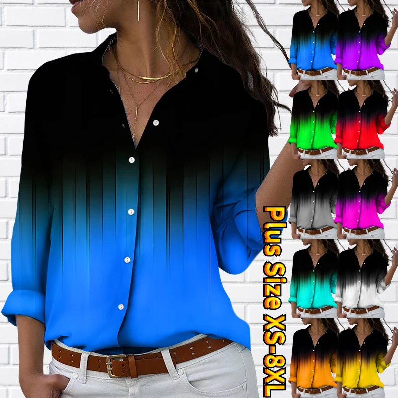 

Женская Повседневная рубашка с принтом, Элегантная блузка в стиле ретро с V-образным вырезом и длинным рукавом, на пуговицах, Осень-зима 2022