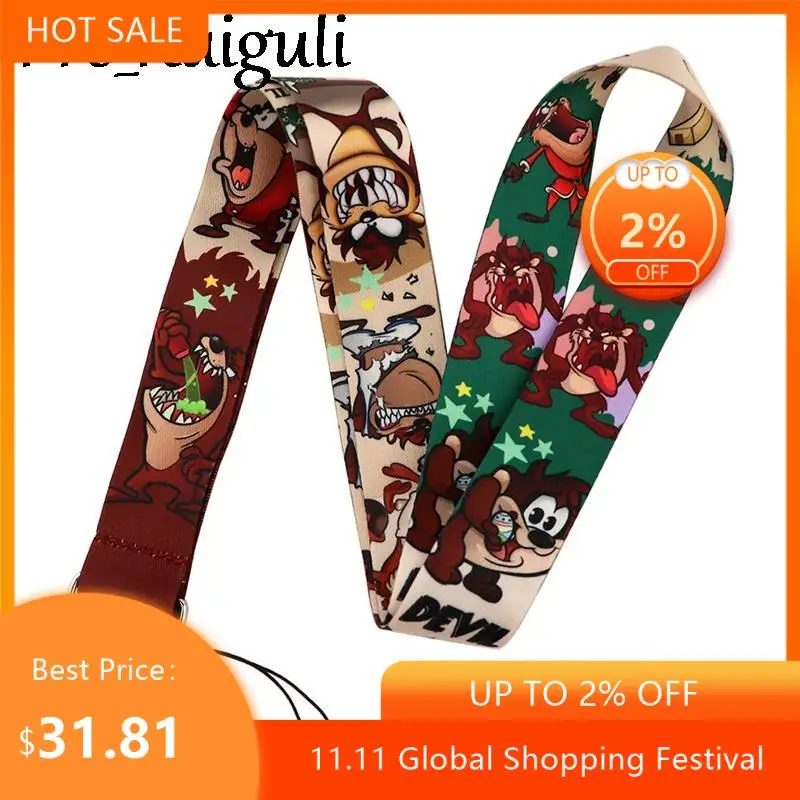 

30 шт. шнурок Тасмания дьявола для ключей, крутой шейный ремешок для телефона, шнурок для камеры, значок со свистком, ID, милые ленты, подарки