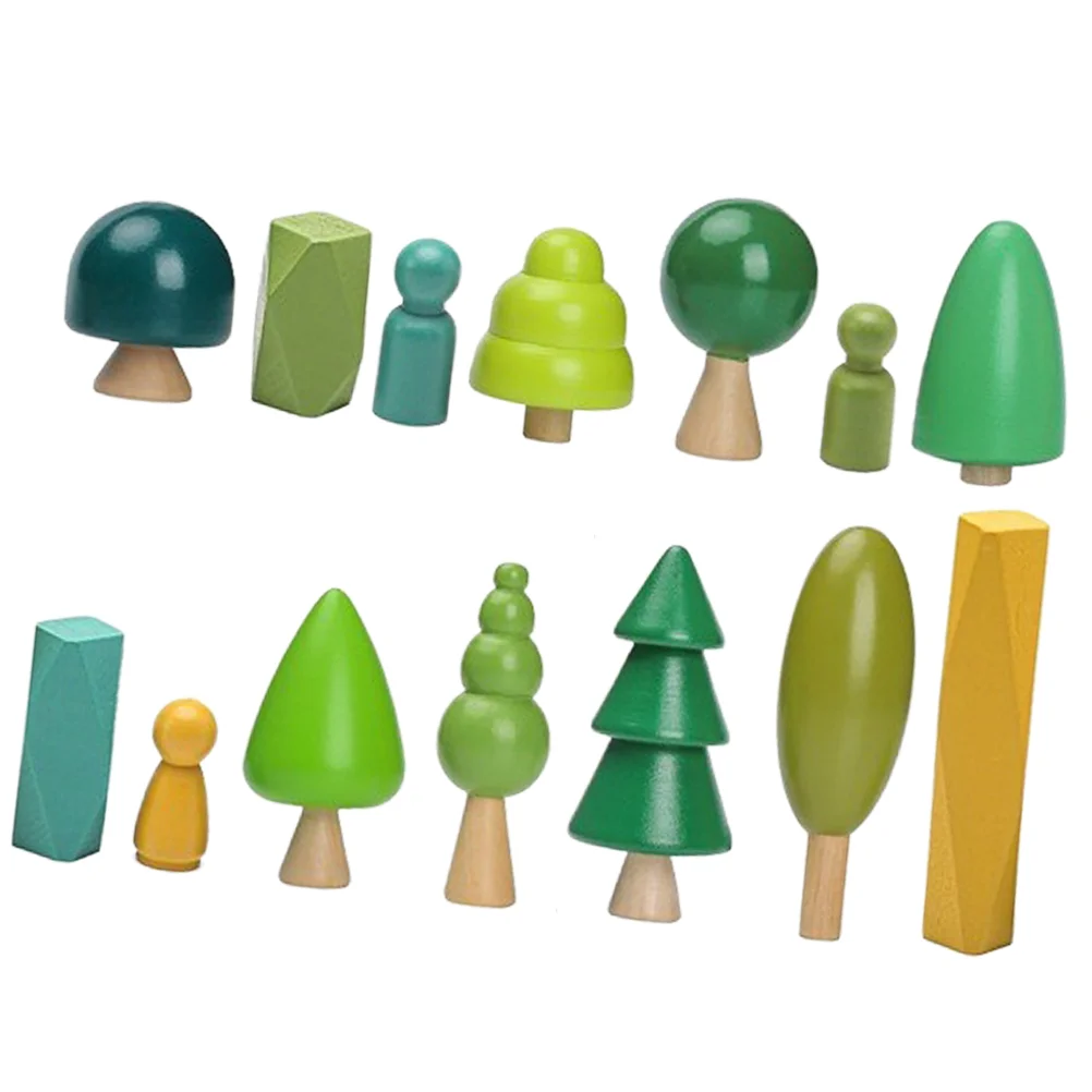 

Kids Small Tree Toy Wooden Montessori Toys For Toddler Villain Early Educational Mini Forest Trees Cake Decoration