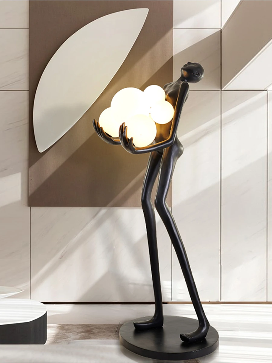 

Nordic creative humanoid art sculpture floor lamp home showroom window artwork large floor ornament