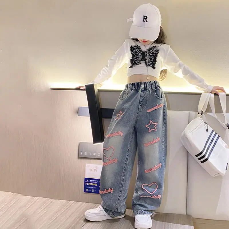 Джинсы широкие для девочек