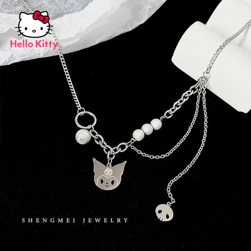 

Ювелирные аксессуары Hello Kitty Kuromi модное простое ожерелье из титановой стали легсветильник Роскошная нишевая цепочка до ключиц