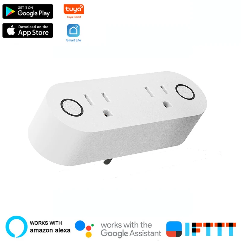 

Умная розетка 2-в-1 с поддержкой Wi-Fi и таймером, 16 А