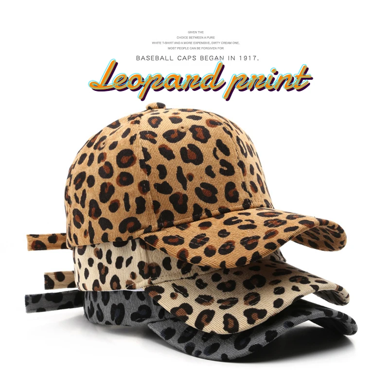 

Mountain Diboy Corduroy Baseball Cap for Women Men Leopard Pattern Autumn and Winter Fashion Trend Outdoor Sports Warm Sunshade