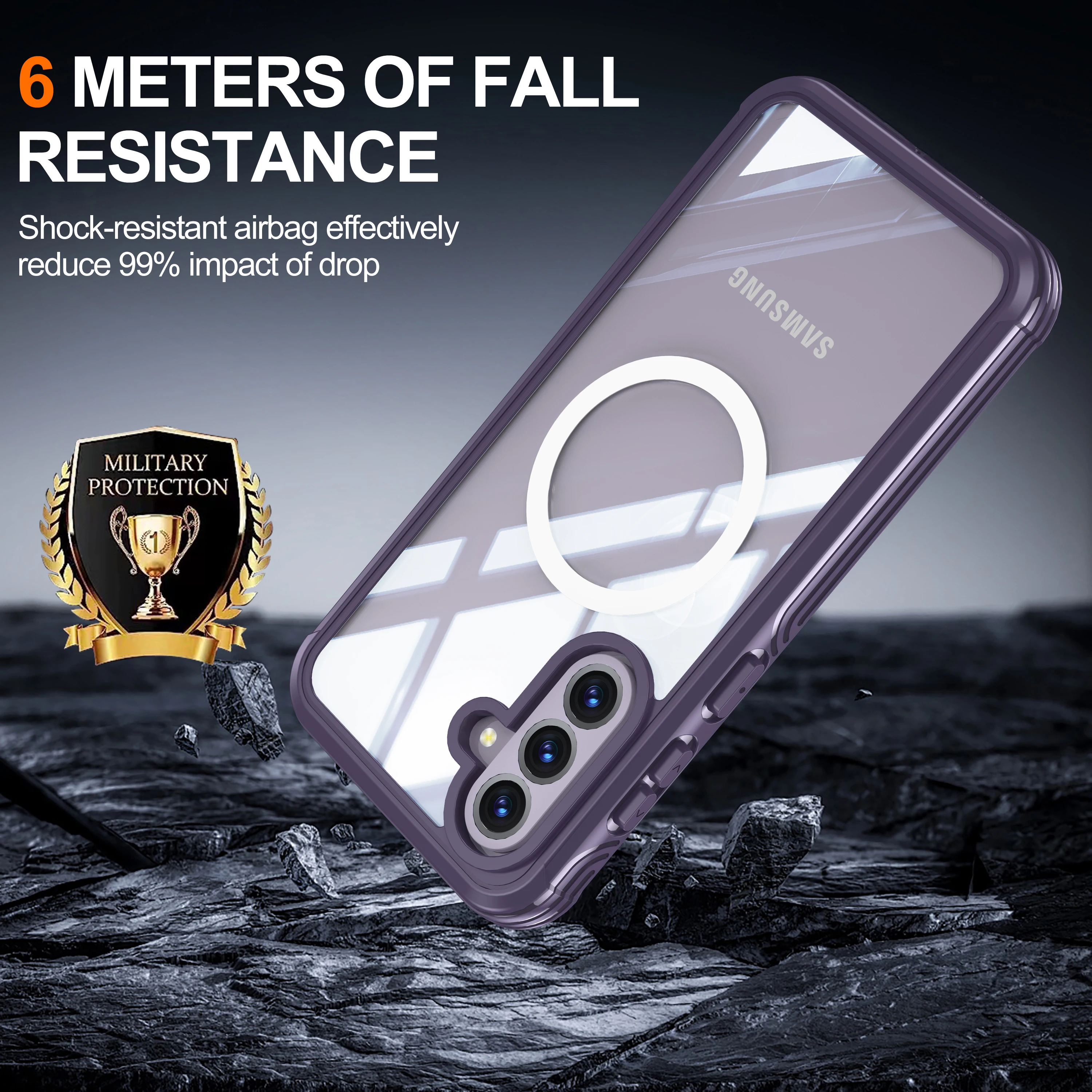 Для Samsung Galaxy S25 S24 Ultra S23FE противоударный бронированный чехол 360 Protect Crystal Funda для A16 A55