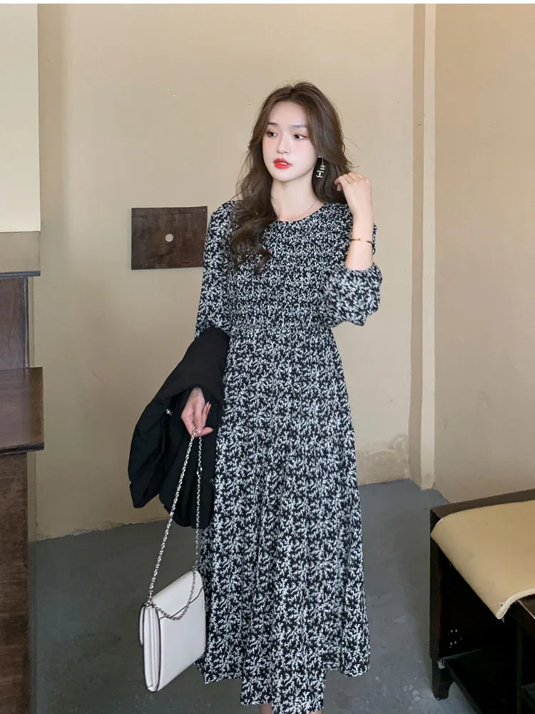 

Elegant Summer Dress Causel Maxi Dresses Vintage Party Robes O-Neck Puff Sleeves Loose Simple Fashion Sundress Vestidos 2022