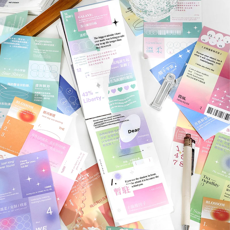 

MOHAMM 30 PCS Romantic Gentle Memo Pads for DIY Journal Scrapbooks School Supplies Memo Pads Stationery