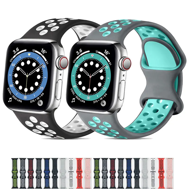 

Силиконовый браслет для Apple Watch Band 49 мм 44 мм 40 мм 45 мм 41 мм 38 мм 42 мм, ремешок correa для iWatch Ultra Series 7 8 6 se 5 4 3 2 Band