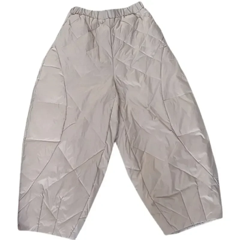 Пуховые теплые женские брюки из хлопка повседневные толстые ветрозащитные