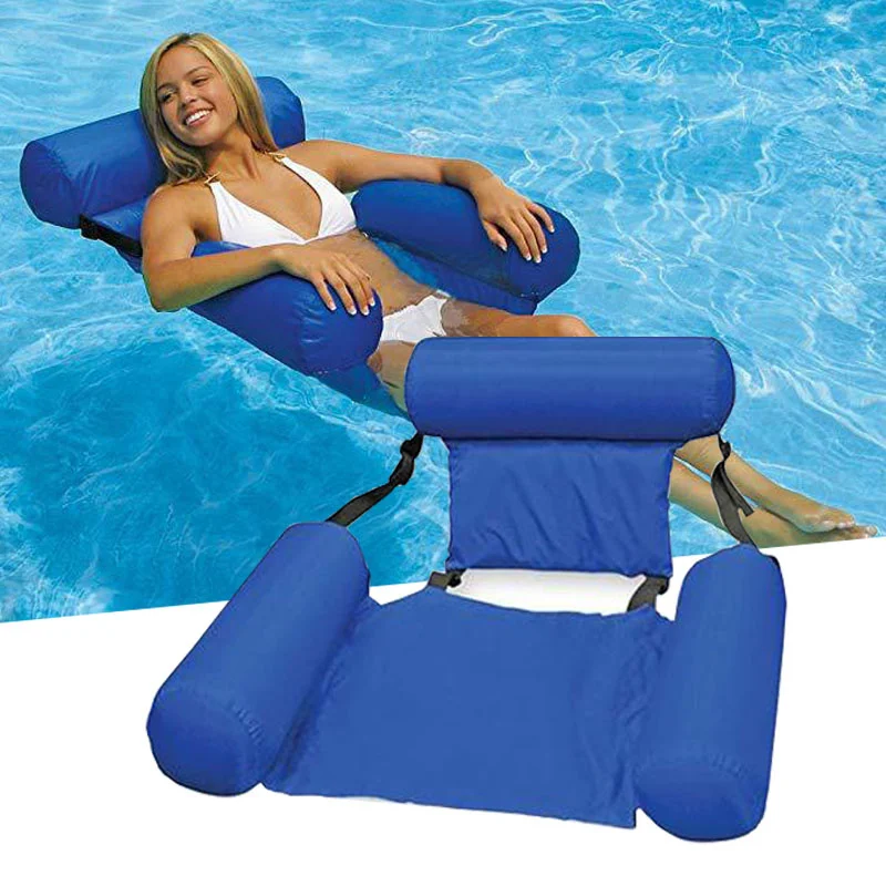 

Foldable Inflatable Mattress Water Swimming Pool Accessories Hammock Lounge Chair Pool Float Water Sports Toy Float Mat