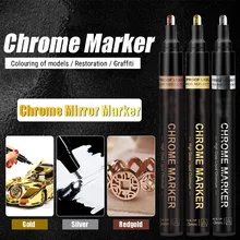 1Pcs Chrome Mirror Marker DIY Silver Liquid Chrome Pen Metal Waterproof Gold Paint Marker Craftwork Pen 0.7/1.0/3.0mm for Glass
