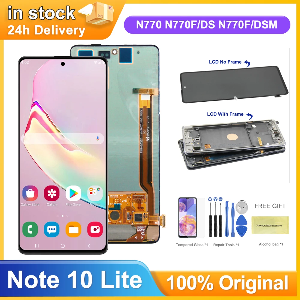 

. Super AMOLED 6.7'' Display for Samsung Galaxy Note 10 Lite N770 N770F Lcd Display Touch Screen Digitizer Assembly