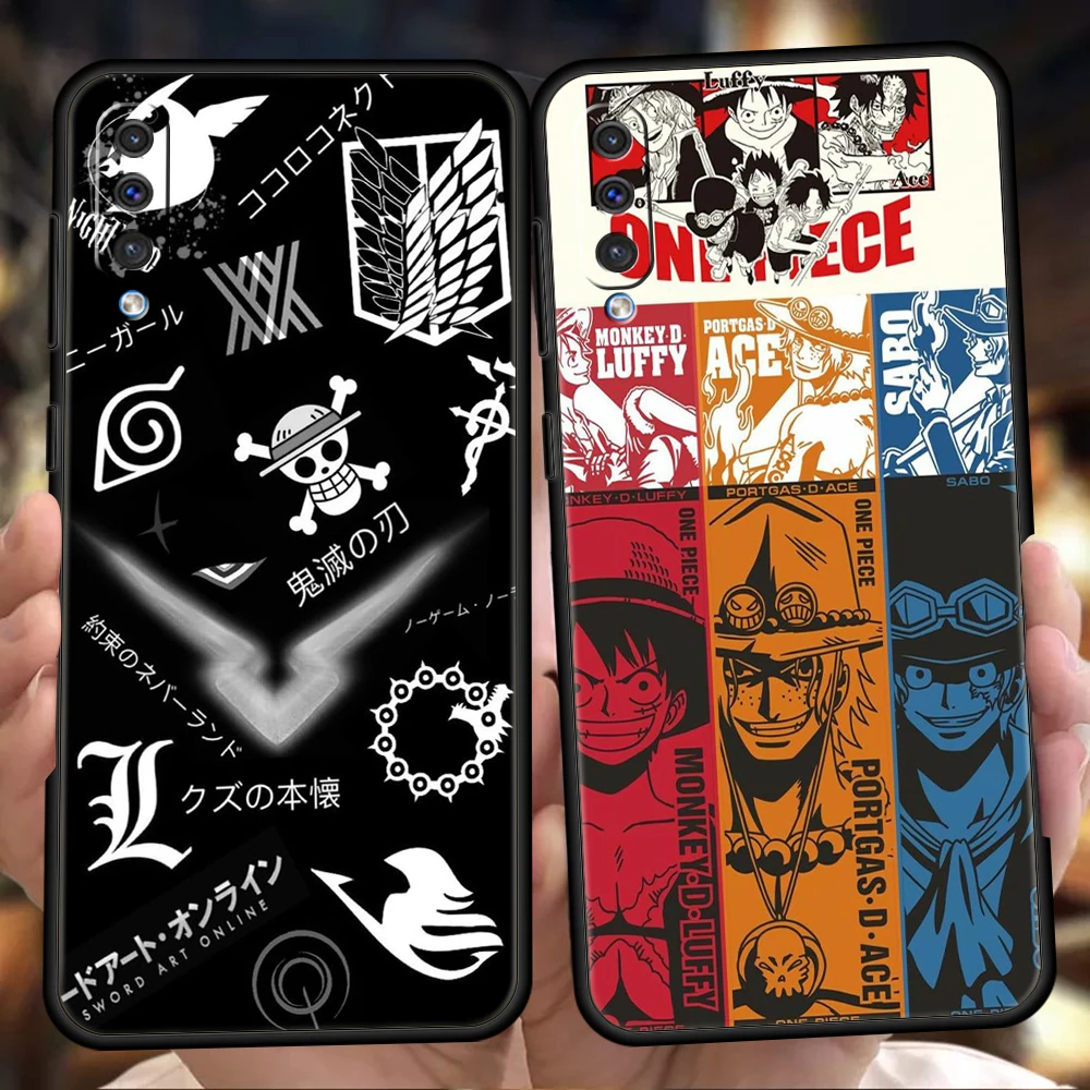 

Anime ONE PIECE Phone Case For Samsung Galaxy A53 A73 A33 A23 A13 A12 A22 A02 A50 A70 A20 A10 A20S 5G Black Silicone Cover Coque