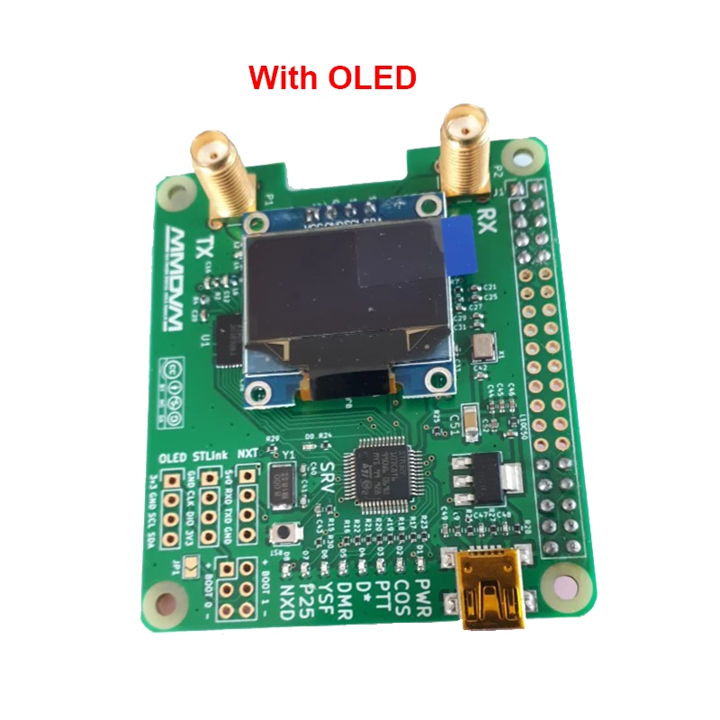 Новинка OLED V1.3 MMDVM_HS_Dual_Hat MMDVM Duplex RX TX UHF VHF Hotspot Board поддержка P25 DMR YSF NXDN для Raspberry pi F8-013 |