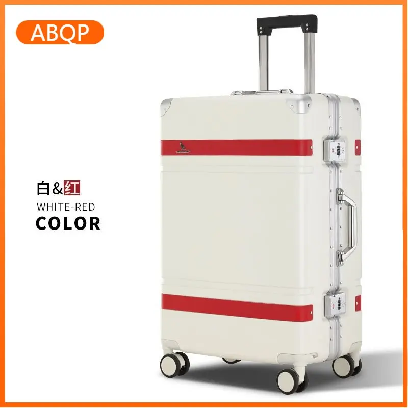 PC Business Travel Carry on Luggage with Wheels Set Women's Large Capacity Light Trolley Case Men's Aluminum Framed Suitcase