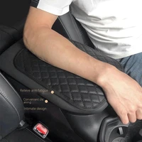pu leather car armrest mat center console arm rest protective cushion armrests storage box cover pad interior