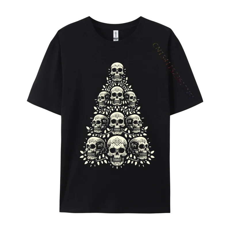 Gothic Skull Christmas Tree For Goth Teens Men Women Skulls T Shirt Cotton Tees Youthful