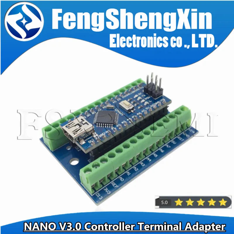 

NANO V3.0 3.0 Controller Terminal Adapter Expansion Board NANO IO Shield Simple Extension Plate For Arduino AVR ATMEGA328P