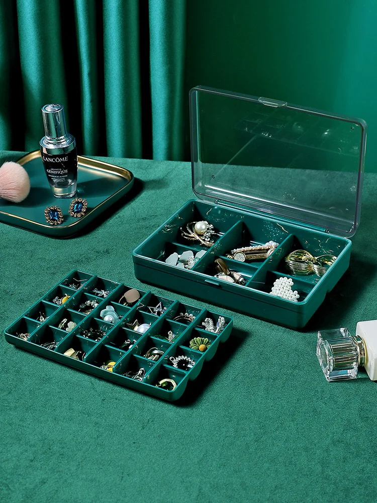 

high-end Dust-proof jewelry storage box household dressing table jewelry large-capacity portable compartmental finishing box