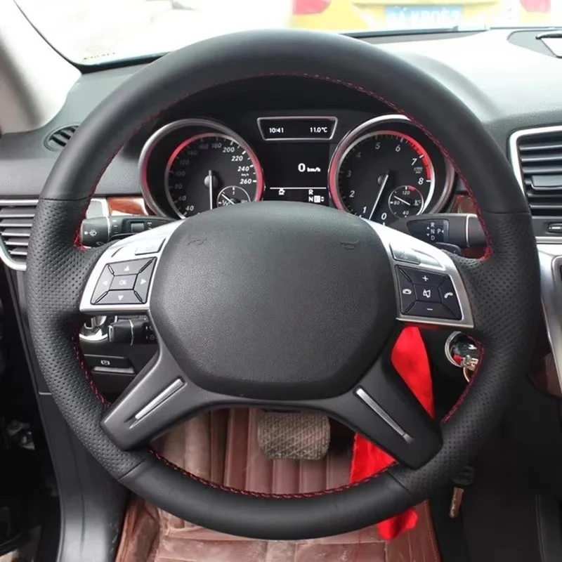 

Кожаный чехол на руль автомобиля из микрофибры для Mercedes Benz C GL G M Class W204 W463 X16, чехол на ручку, аксессуары для интерьера автомобиля