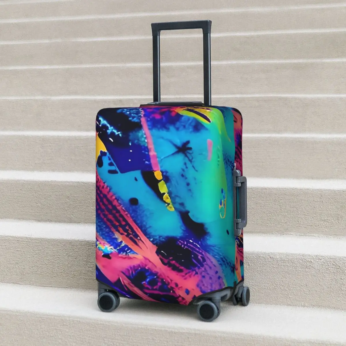 

Abstract Painting Suitcase Cover Abstract Art Cruise Trip Vacation Practical Luggage Supplies Protection