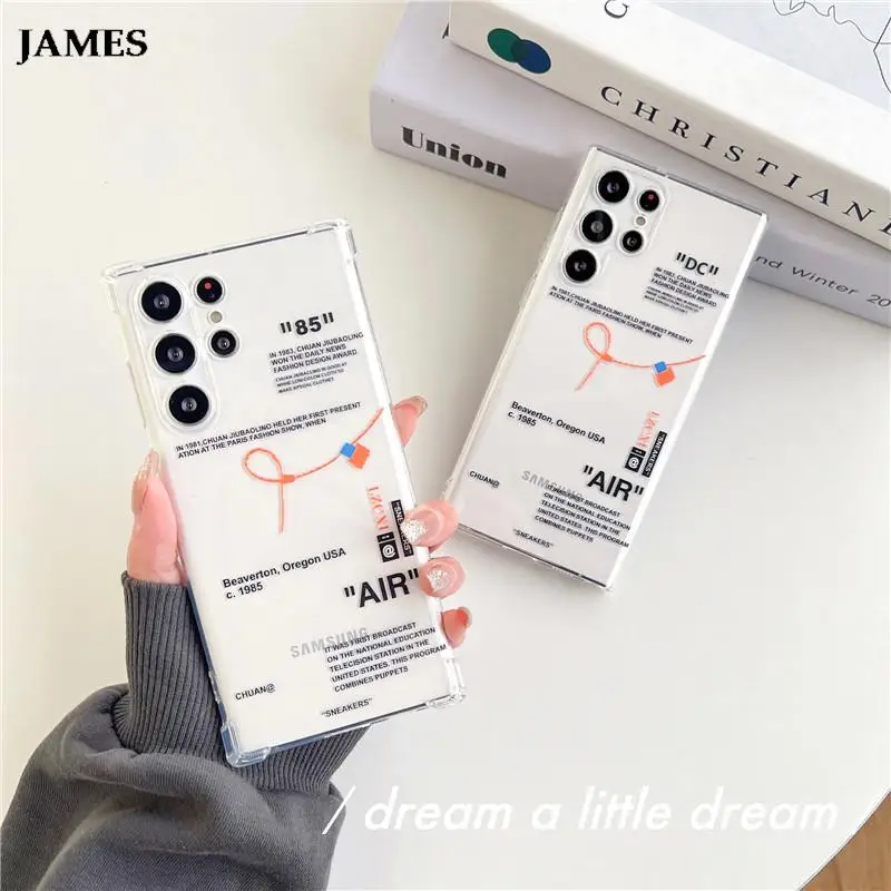 

JAMES Sneaker TPU Phone Case For Samsung Galaxy A53 A52 A51 A32 A71 S22 S20 S21 S23 Ultra S10 Plus FE Shoelace Clear Cover