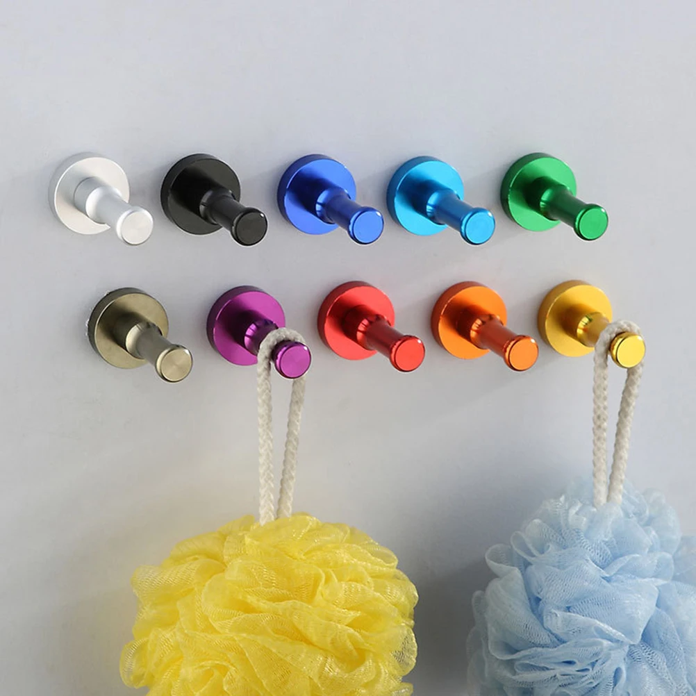 

Aluminum Coat Hooks Wall Mounted Key Holder Rustproof Towel Robe Hat Hooks Hanger Bathroom Hardware Accessories