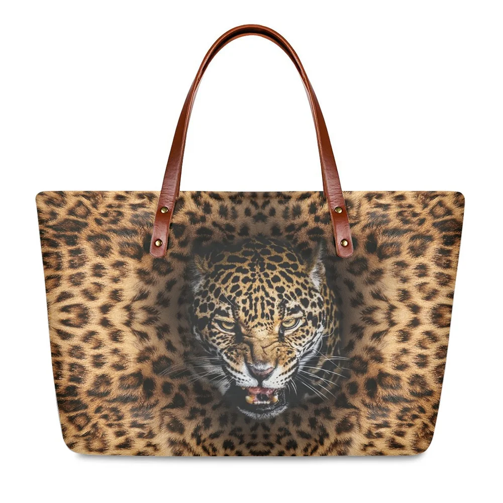 

Leopard Element Print Fashion Handbag Female Shopping Clutch Bag Inside Zipper Pocket Storage Composite Bag