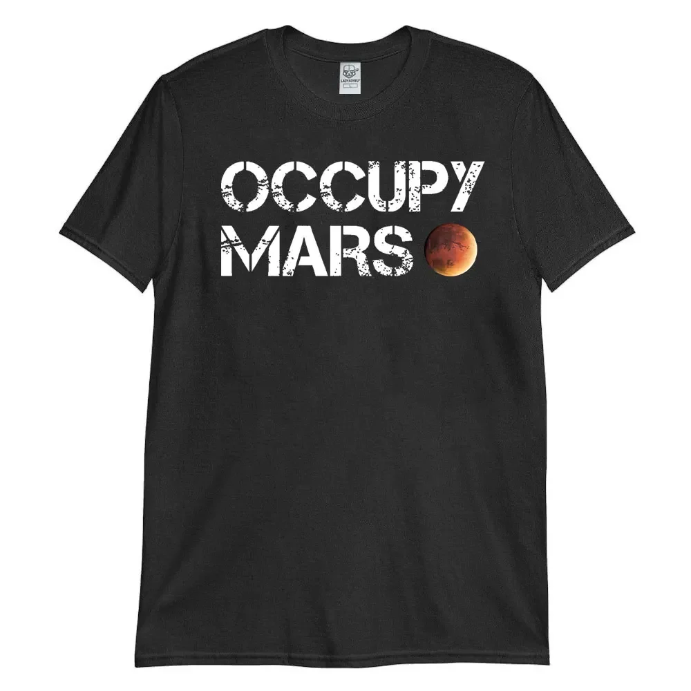Фото Футболка Occupy Mars Astronomy Space Explorer Rocket Science OCCUPY MARS As Worn By Elon Musk Забавная футболка Илон Марс Рубашка №3