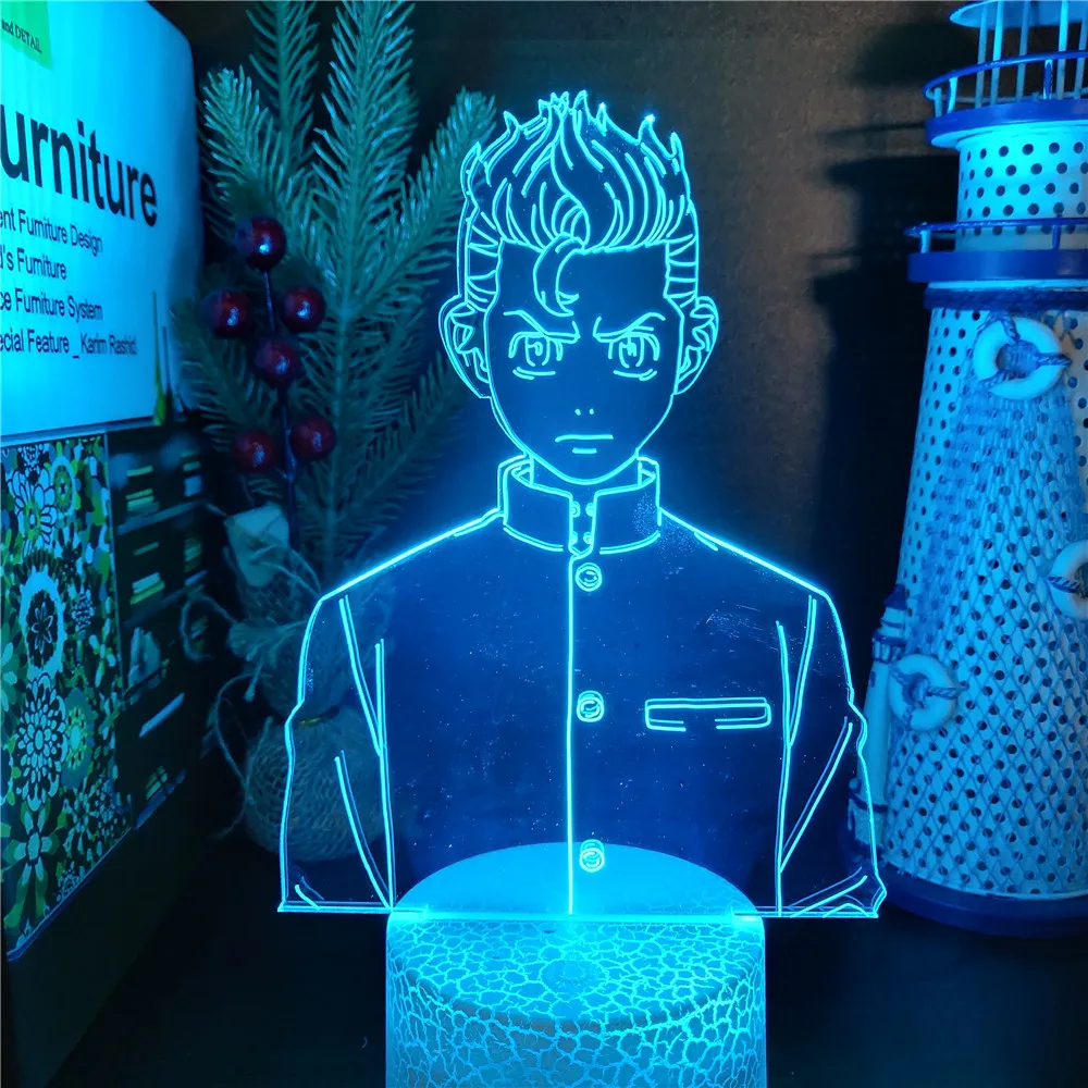 

TAKEMICHI HANAGAKI Токио MANJI Токио Мстители 3D светодиодный ночсветильник USB атмосферная настольная лампа детский подарок аниме декор комнаты WT