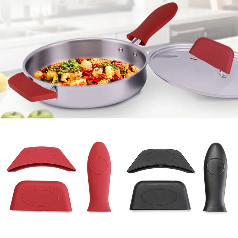 

1PC Non-Slip Silicone Handle Holder Cookware Parts Potholder Cast Iron Skillet Grip Sleeve Cover Pots Pans Handle Parts