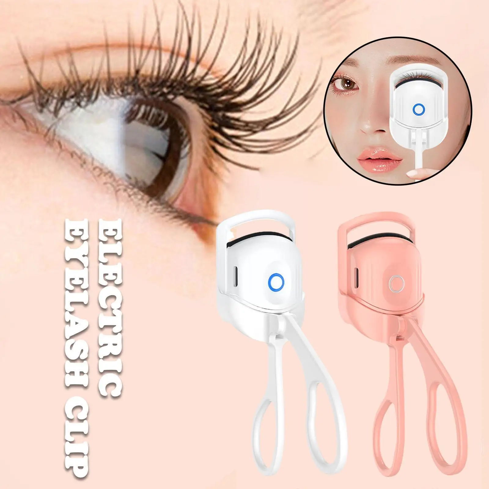

Electric Heated Eyelash Curler Temperature Adjustable Clamp Quick Long Lasting Natural Tool Heat Eyelash Curling Makeup X1Y2