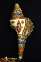15 tibetan temple collection old natural conch mosaic gem dzi beads buddha flower conch pendant amulet buddhist utensils